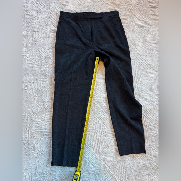 Theory Tapered High-Waist Pant in Sleek Flannel New Charcoal Melange Wool Size 4 - Picture 13 of 16